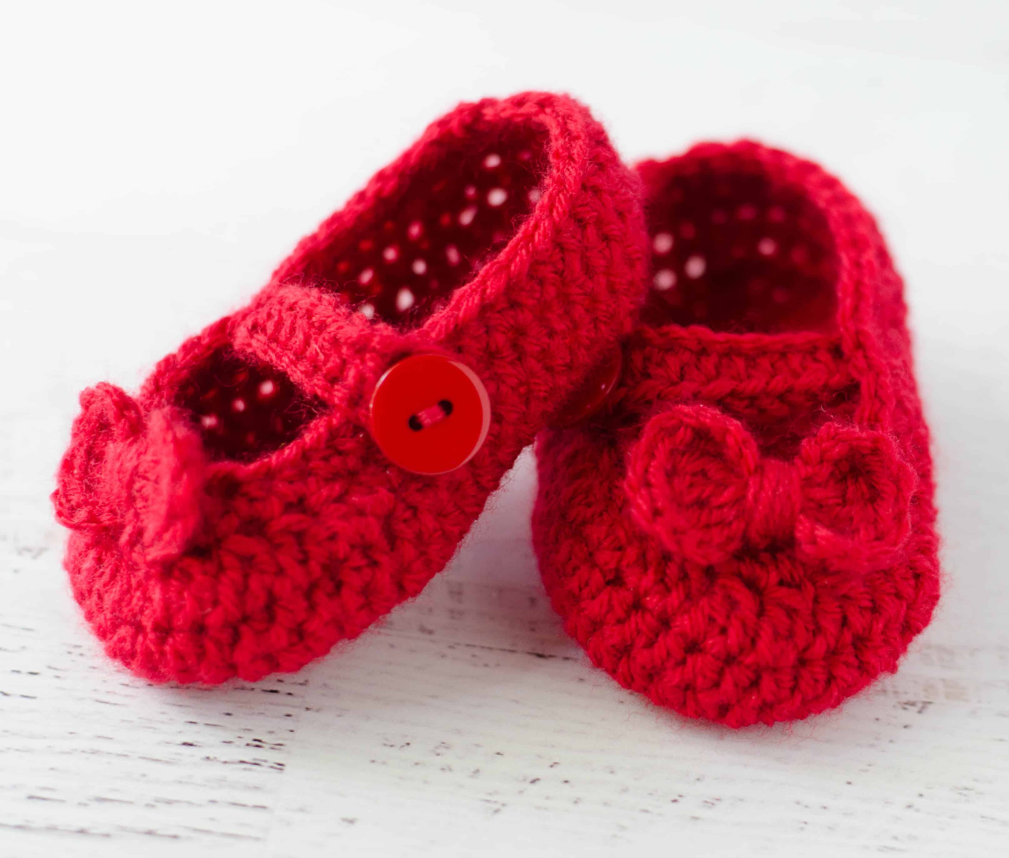 crochet mary jane baby shoes