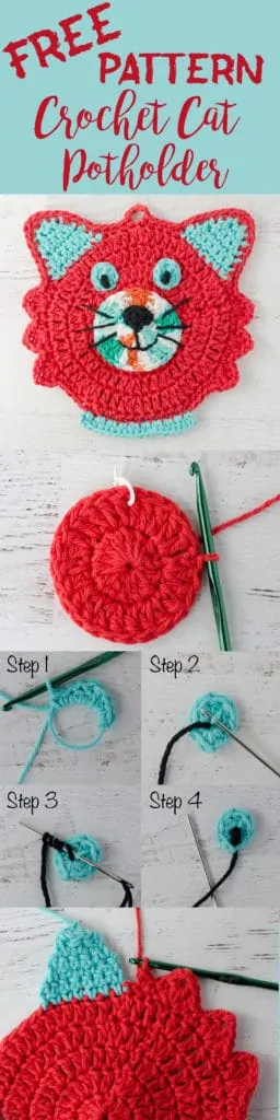 Crochet Cat Potholder Pattern - Crochet 365 Knit Too