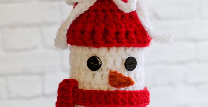 Crochet Snowman Wine Cozy