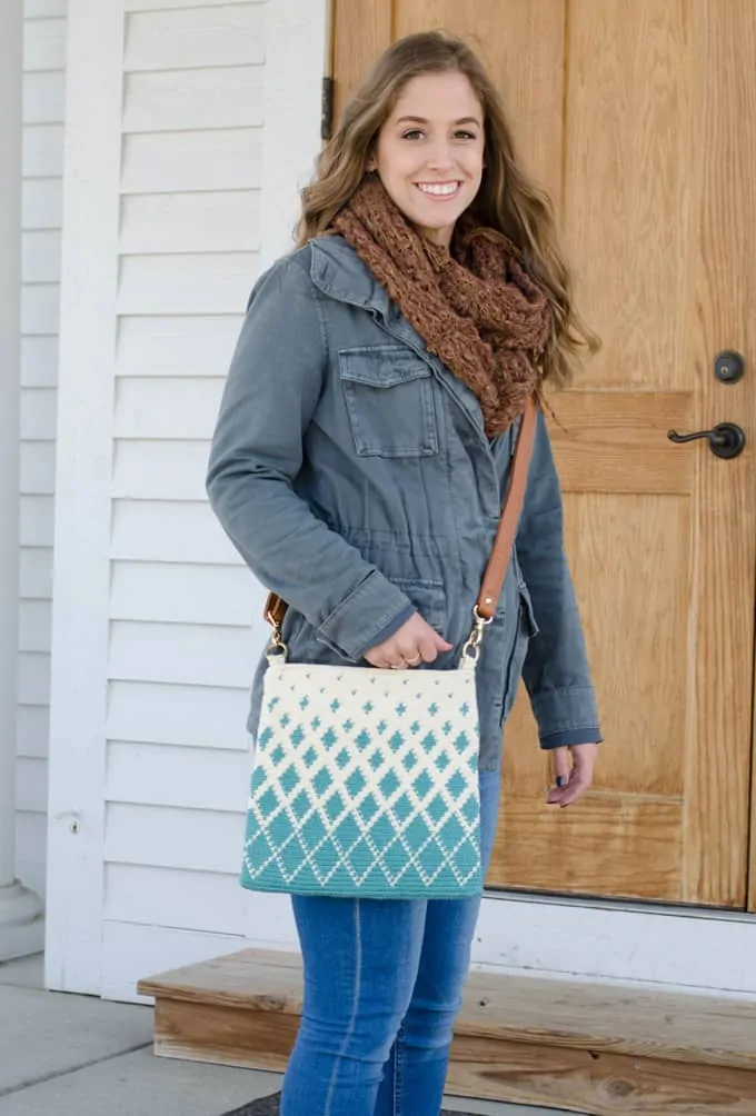 Crochet LV Tapestry Bag 