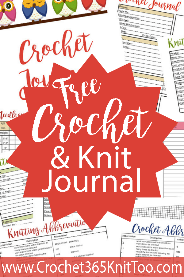 PRINTABLE Crochet Journal PDF, Instant Download 