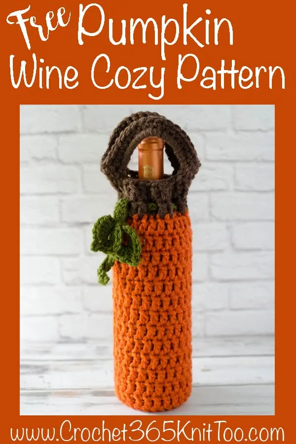 Crochet Pumpkin Wine Glass Cozy - Free Crochet Pattern - Spotted