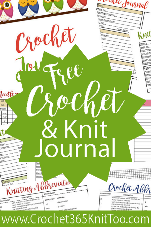 Free Crochet and Knit Journal - Crochet 365 Knit Too