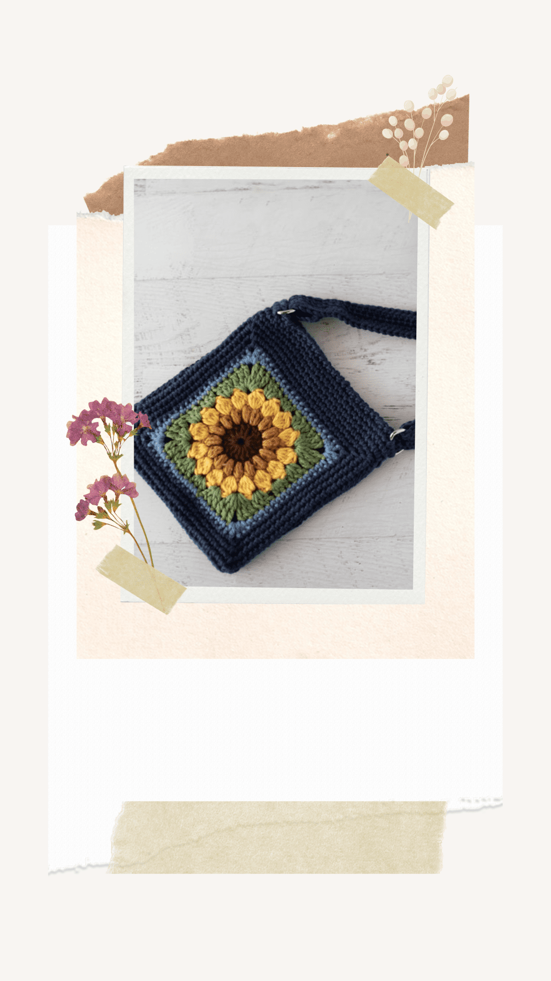 Sassy Sunflower Crochet Crossbody Bag - Crochet 365 Knit Too