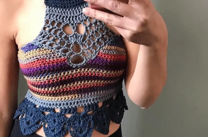 Crochet Crop Tops, Bralettes, Halter & Long Sleeve