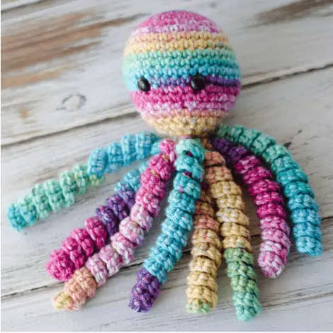 multi color crochet octopus
