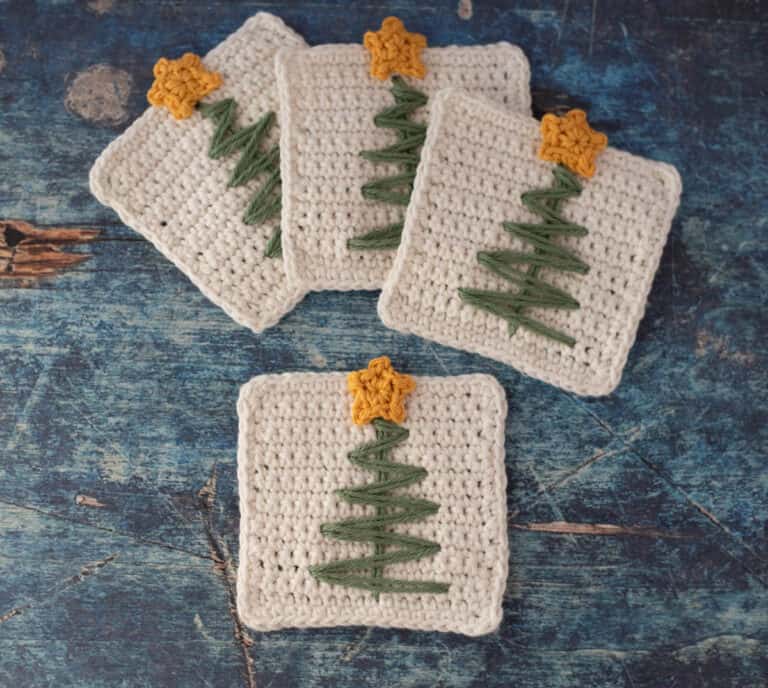 Crochet Christmas Tree Coasters - Crochet 365 Knit Too