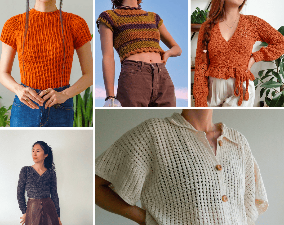 Crochet Easy V Neck Crop Top Pattern, Pretty Little Thing Crop Top