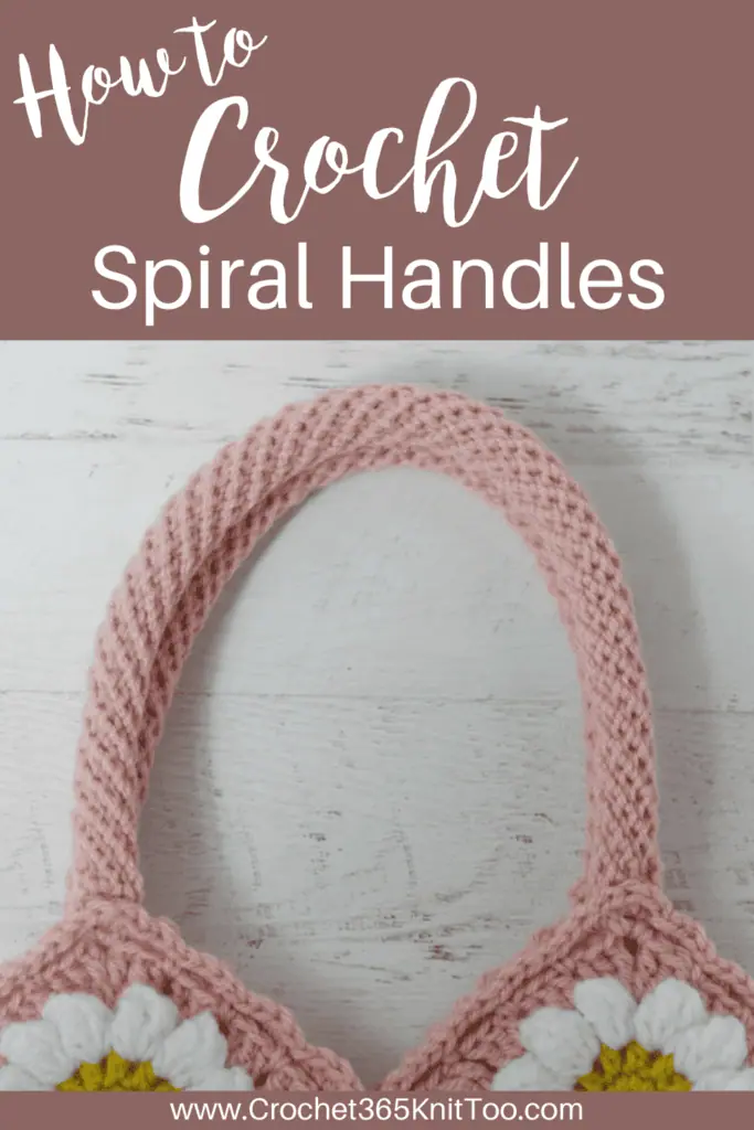 Image of crochet spiral purse handles in pink