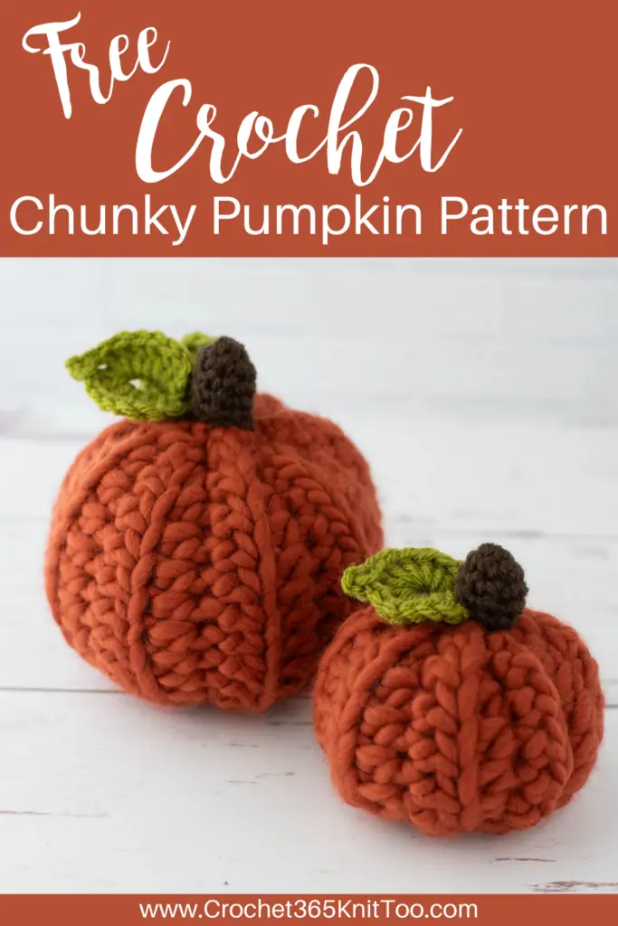 graphic of 2 orange crochet pumpkins