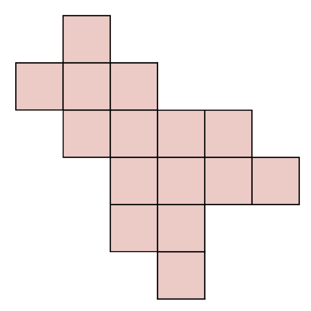 Diagram of crochet granny square bag layout for sewing